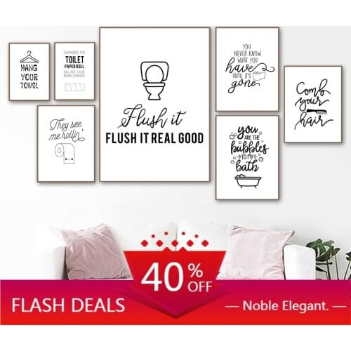 Christmas Canvas Painting Funny Quote Toilet Paper Brush Teeth Bathtub Wall Art Nordic Posters And Wall Pictures For Home Decor