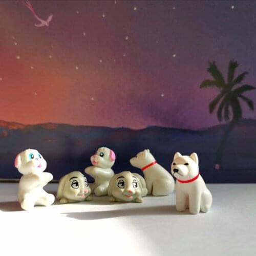 Random 10 Pcs/cute dog/puppy/miniatures animals/lovely/fairy garden gnome/terrarium home table decor/cute figurine/diy supplies
