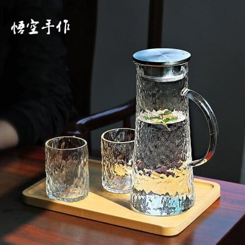 Hammer-shaped glass cold water bottle heat-resistant and explosion-proof household cold water bottle juice pot tie pot set