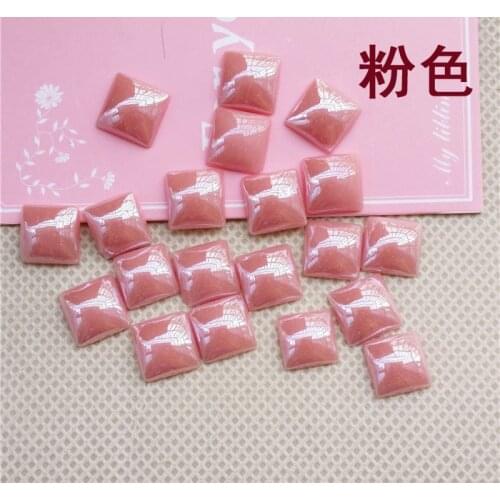 Light pink Square shape Ceramics flat back Rhinestones apply to Clothing Decoration and DIY mobile phone shell 30pcs/pack