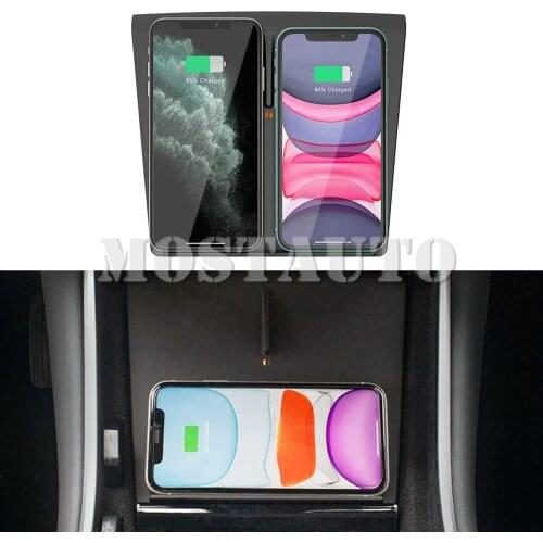 The Phone With QI Wireless Charging For Tesla Model 3 Model Y 15W Car Wireless Charger Phone Charging Pad 2016-2020
