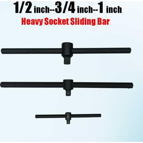 1/2" 3/4" 1" Driver Socket Wrench T-handle 500mm Long Heavy Socket Sliding Bar Extension High Torque Connection Adapter