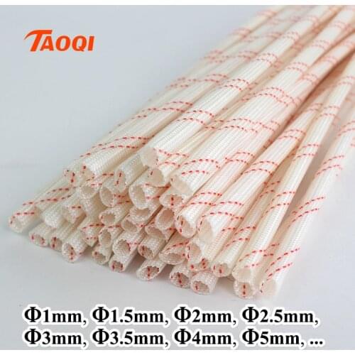 1M/Lot 1mm 1.5mm 2mm 2.5mm 3mm 3.5mm 4mm 5mm 600 Deg High Temperature Braided Soft Fiberglass Sleeving Fiber Glass Tube Tubing