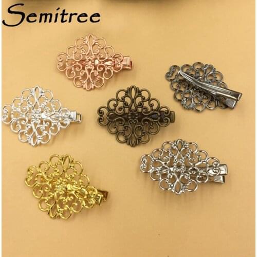 10Pcs/Lot Whosale Flowers Hair Clip Blank HairGrips Settings Hairpin Base for DIY Hair Accessories Jewelry Making