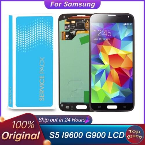 100% original For Samsung S5 LCD Display Touch Screen Digitizer For Samsung S5 Display G900Mn G900A AMOLED Screen Replacement
