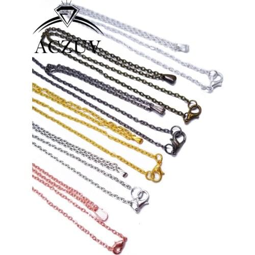 120Pcs 3x4mm Metal Flat Cable Chain Necklaces with Bail Jewelry Link Connector Findings Accessories
