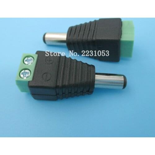5PCS/LOT 2.5 x 5.5mm DC Power Male Plug Jack Adapter Connector Plug for CCTV DVR LED Strip Light