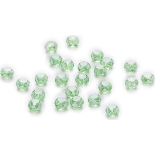 50 Piece Light Green AB Color Bread Cut Faceted Crystal Glass Spacer Beads Jewelry Findings 4-8mm