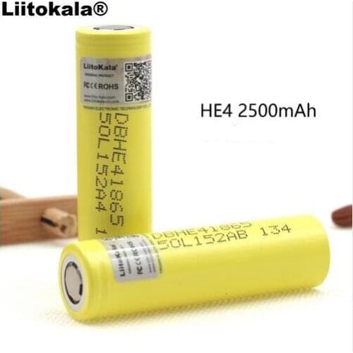 New Liitokala DBHE41865 2500mAh HE4 Lithium Battery 18650 3.7V power electronic batteries 20A discharge toys