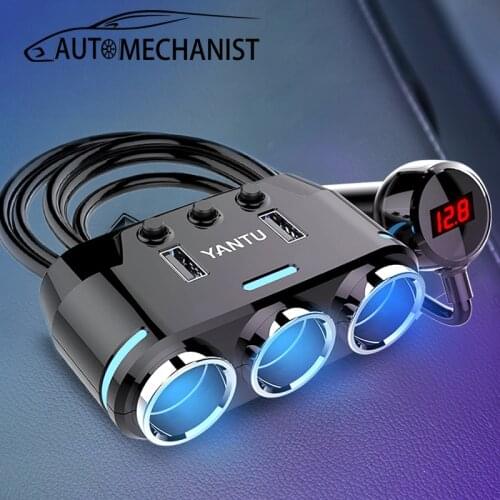 12V-24V Car Phone Charger Cigarette Lighter Socket For Car Dual USB Charging Adapter Auto Fast Charge For iPhone Samsung Huawei