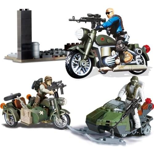 Mega Bloks Military Figures PUBG Soldiers Motorcycle Weapon Pack Gun Bunker Bricks Game Model Building Blocks Toys for Children