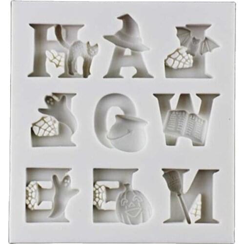 Halloween Letters Shape Cake Mold Silicone Berry Fondant Mold Cake Decoration Tool H539