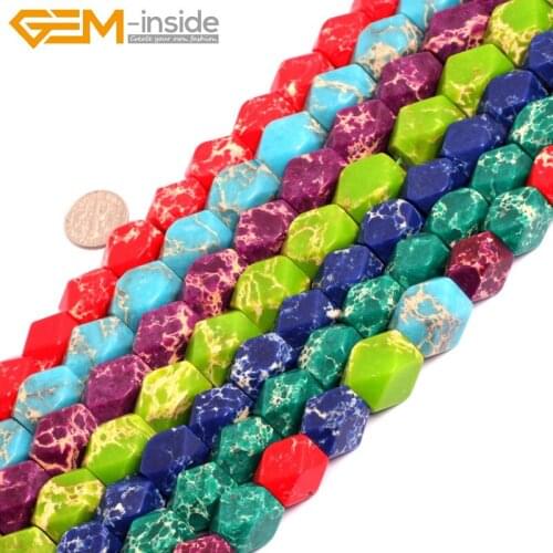 Gem-inside Faceted Beads Of Cambay Sea Sediment Jaspers Stone Beads For Jewelry Making 13X18mm 15inches DIY Jewellery