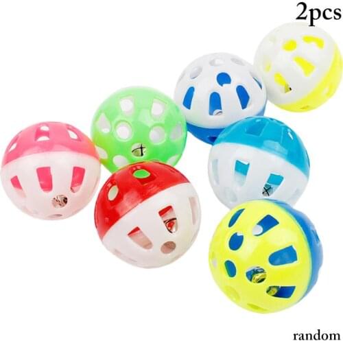 2PCS Toys for Cats Ball with Bell Playing Chew Rattle Scratch Plastic Ball Interactive Cat Training Toys Cat Toy Pet Supplies