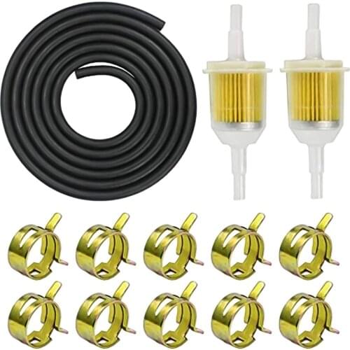 Small Engine Tool Lawn Mower 6-8mm Scooter Bike Petrol Fuel Filter Kit Universal Motorcycle With Clip Lnline Gas Hose Pipe