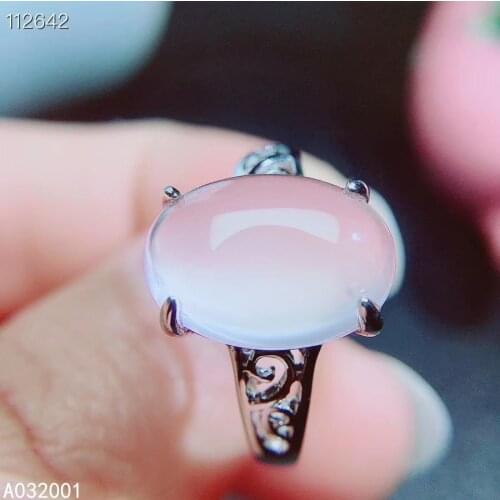 KJJEAXCMY fine jewelry natural Rose Quartz 925 sterling silver new men women ring support test luxury