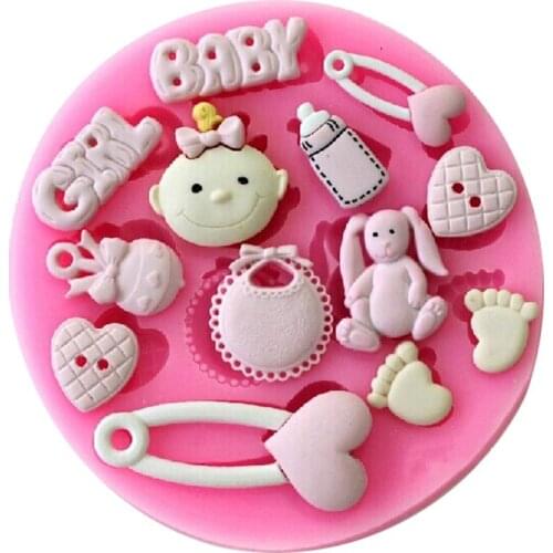 Kitchen Accessories Baby Girl Chocolate Cooking Tools Silicone Mold For Baking Pastry Eid Fondant Sugar Craft Cake Decorating