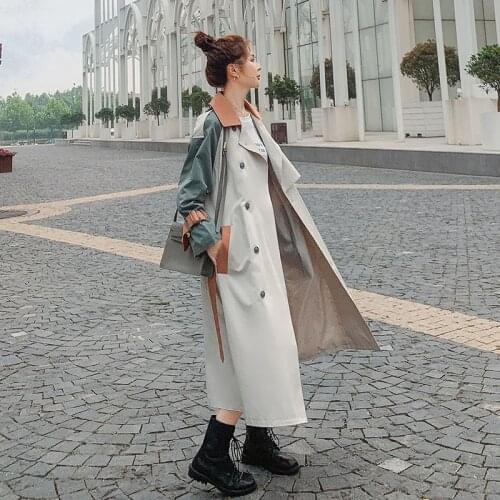 LANMREM Womens Color Contrast Windbreaker autumn winter Temperament Loose Fit Fashion Tide Summer 2021 New Arrival 2K2276