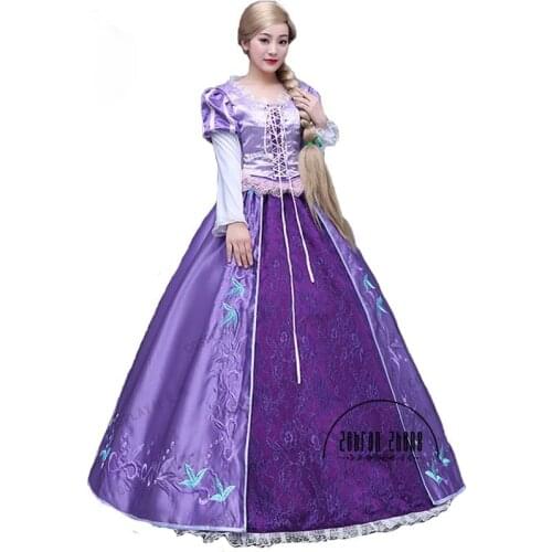Top Embroidery New Arrival Cosplay Costume For Adult Princess Rapunzel Dress Women Costume Dress Custom Made