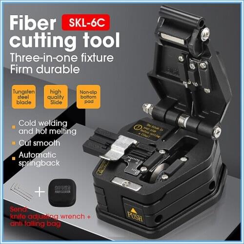 New Fiber cleaver SKL-6C cable cutting knife FTTH fiber optic knife tools cutter High Precision Fiber Cleavers 16 surface blade
