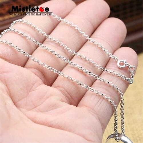 Mistletoe 925 Sterling Silver Classic Vintage 2.0mm Necklace Chain Punk Jewelry