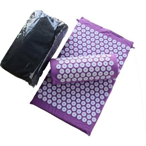 Massager Cushion Massage Yoga Mat Acupressure Relieve Stress Back Body Pain Spike Mat Acupuncture Mat Pillow Set Neck Massager