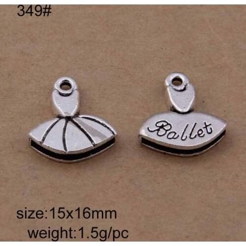 50pcs 15x16mm Tibetan Silver Plated Ballet Skirt Charms Pendants For DIY Bracelet Necklace Jewelry Making