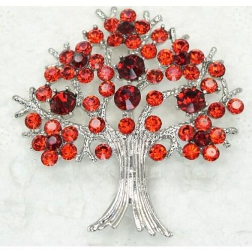 Christmas gift pins Red Rhinestone Tree Pin brooches Fashion brooch C900 C