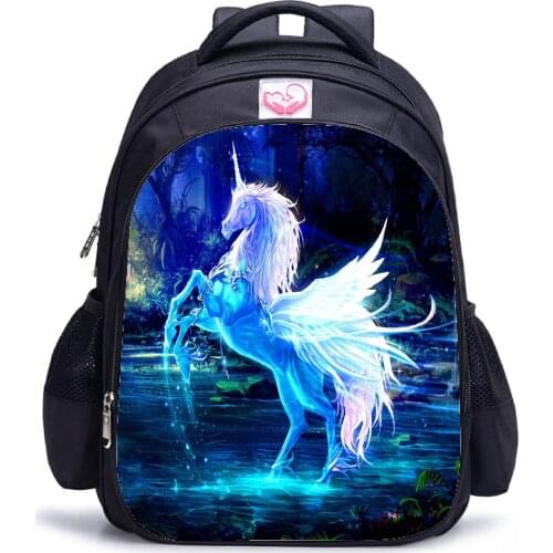 Childrens backpack for go back school crazy horse printing childrens school bag boy girls Primary school pupils shoulder bag