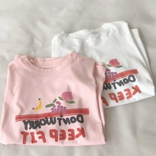 Spring Summer Fashion Loose New Funny Fruit Print T-Shirt 2021 Hot Sale Simple Round Neck Short Sleeve Clothes Hip Hop White Top