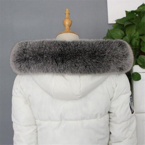 Natural Real 100% Fox Fur Scarf Warm Collar Winter Coat Hood Trim Shawl Women Neck Decorate Scarves Genuine Luxury Long Muffler