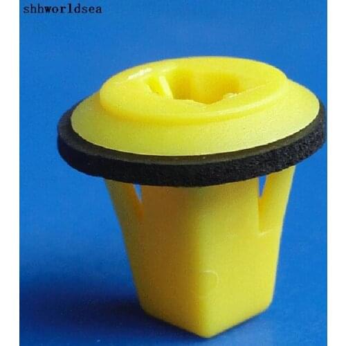 Shhworldsea 100pcs Nylon Yellow Body Side Floor Moulding Clip & Trunk Screw Grommet #10 Screw Size For Nissan 01281-00601