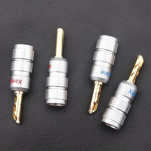Pure Copper Audio Adapter Screw Solder-free Connector Speaker Cable Banana Plug