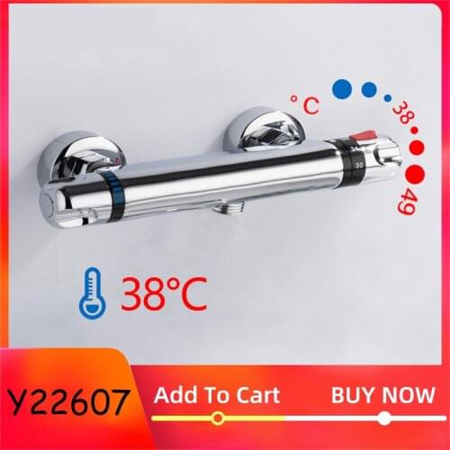 Thermostatic Bath Shower Control Valve Bottom Faucet Wall Mounted Hot And Cold Brass Bathroom Mixer Bathtub Tap