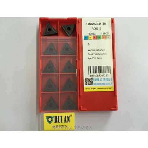 CNC carbide blade TNMG160404-TM-RC6215 semi finish machining,high linear velocity continuous cutting Apply to Hard Steel parts