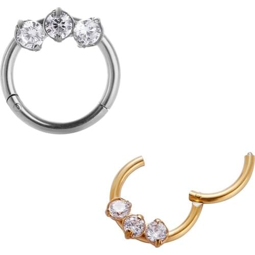 10pcs Body Jewelry Piercing - 316L Surgical Steel CZ Balls Nose Ring Ear Helix Daith Cartilage Tragus Earring Nose Septum Ring