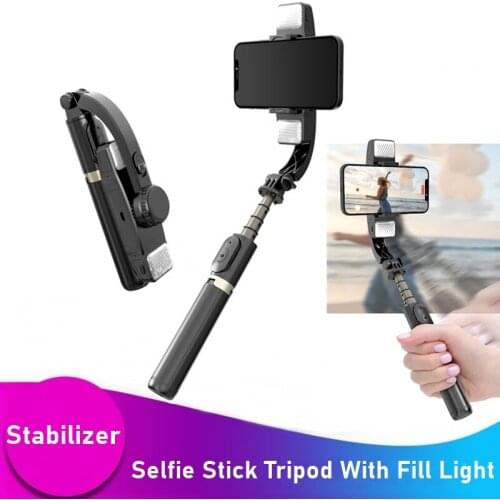 Smart Selfie Stick Tripod Bluetooth-Compatible Wireless Handheld Gimbal Stabilizer With 360 Rotate Fill Light for Phone Camera