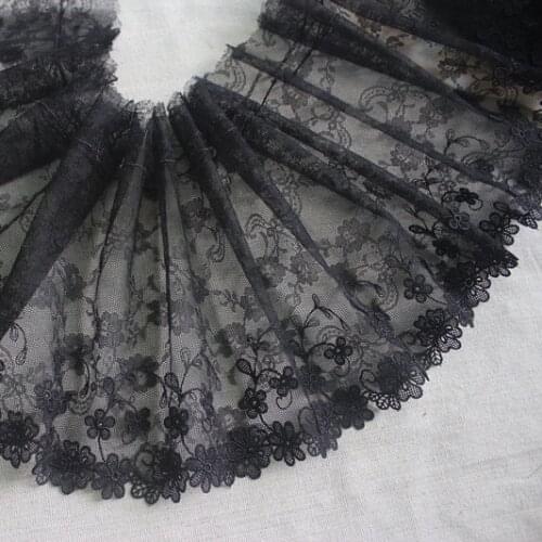3Meters High Quality Beautiful Black Ribbon Tape 19cm Lace Trim Fabric DIY Embroidered For Sewing Decoration High Quality
