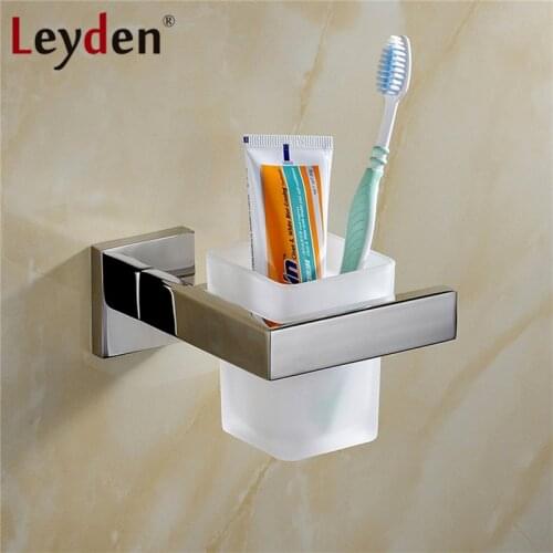 Leyden High Quality Toothbrush Tumbler&Cup Holder Stainless Steel Wall Mount Chrome/ Brushed Nickel Toothbrush Tooth Cup Holder