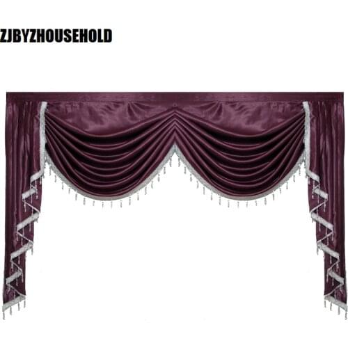 Purple pure color valance Curtains for Living Room Valance Swag Lambrequin for Dining Room Curtain for Bedroom Window Swag Royal