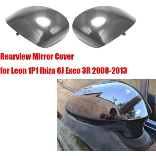 Car Rearview Mirror Cover Side Wing Mirror Caps Cover Trims for Seat Leon 1P1 Ibiza 6J Exeo 3R 2008-2013
