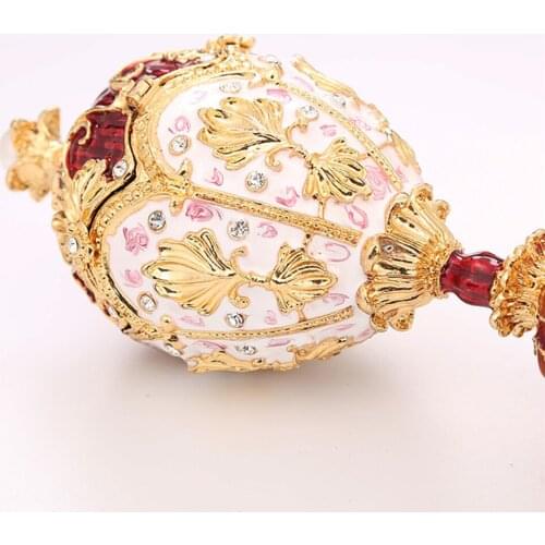 Yellow Rhinestone Easter Egg Birthday New Year Decor Jewelry Box Room Decoration