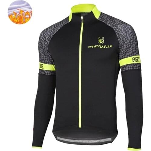 Wyndymilla Winter Mens Thermal Fleece Cycling Jacket MTB Multifunction Jersey Outdoor Riding Jersey Bike Warm Coat Ropa Ciclismo