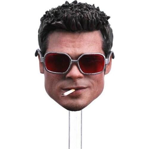 1/6 Scale Figure Brad Pitt Head Sculpt With Glasses for 12 inches Action Figure Body Dolls Model Toys DIY Accessories