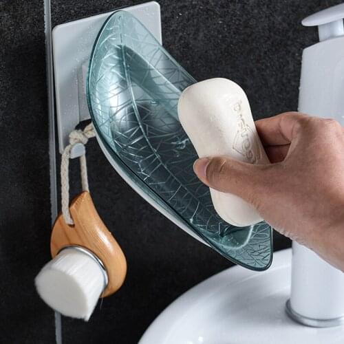 New 1 Item Soap Dish Holder Soap Box Leaf Shaped Soap Box Soap Holder Leaf Soap Holder Soap Drainage Leaf Shape Soap Holder
