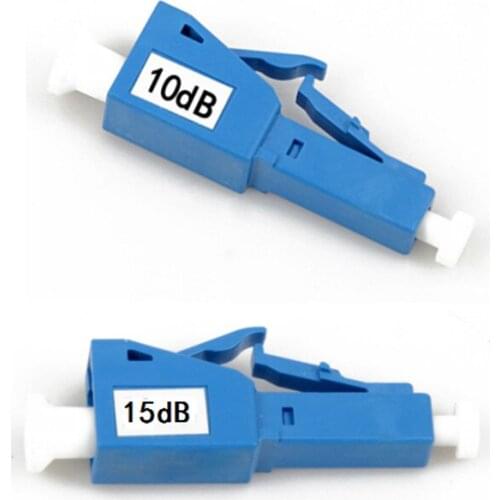 10pcs LC/UPC Single Mode Male-Female Plug-in Fixed Fiber Optic Attenuator Plastic Male FTTH Fiber Attenuator Adapter