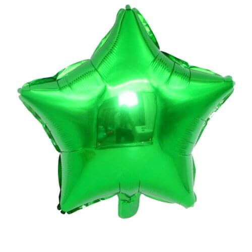 100pcs/lot Green Star Theme Balloons Happy Birthday Decorations Baby Shower Ballon Events Party DIY Aluminium Foil Airballoon