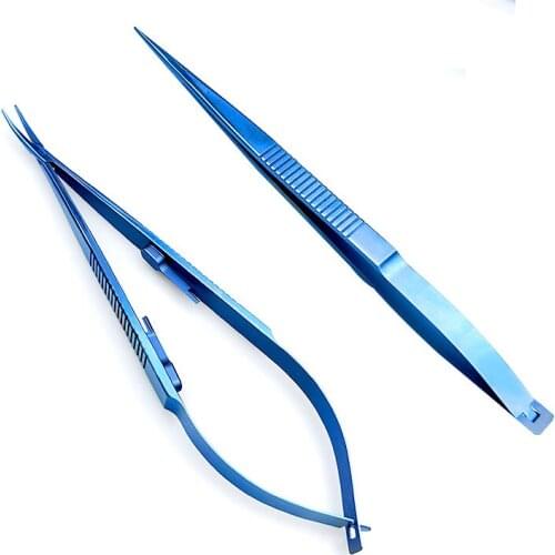 14cm Titanium ophthalmic Needle Holder with Lock forceps Ophthalmic Tweezers eye instrument