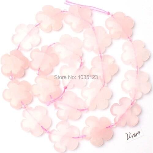 High Quality 20mm Natural Rose Crystal Stone Stone Coin Flowers Shape DIY Gem Loose Beads Strand 20Pcs Jewelry Accessory w1333