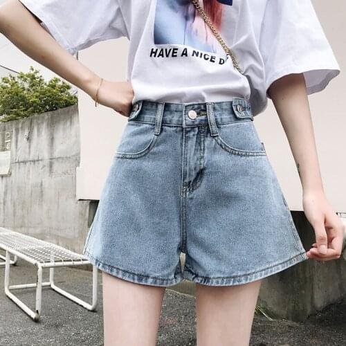 2021 Womens New High Waist Denim Tide Pants Summer Female Plus Size solid color Loose Mom Shorts Jeans Streetwea Fit Casual